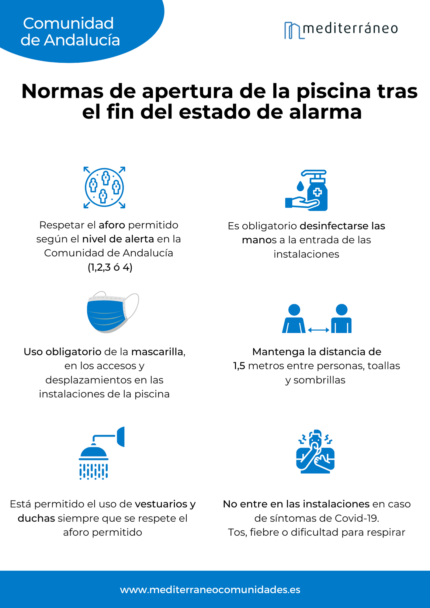 Normas para la apertura de piscinas 2021 en Andalucía