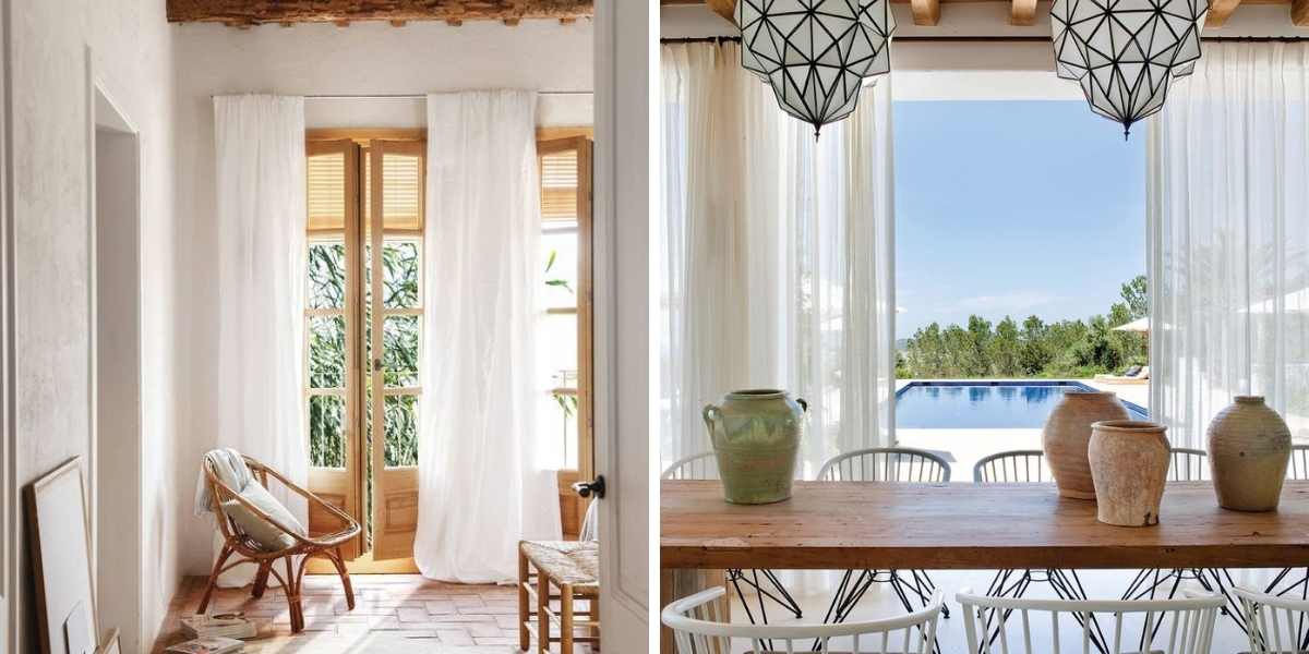cortinas claras decorar casa de pueblo