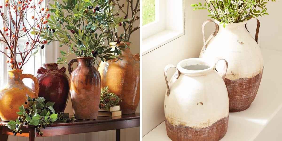 vasijas decoración casa de campo